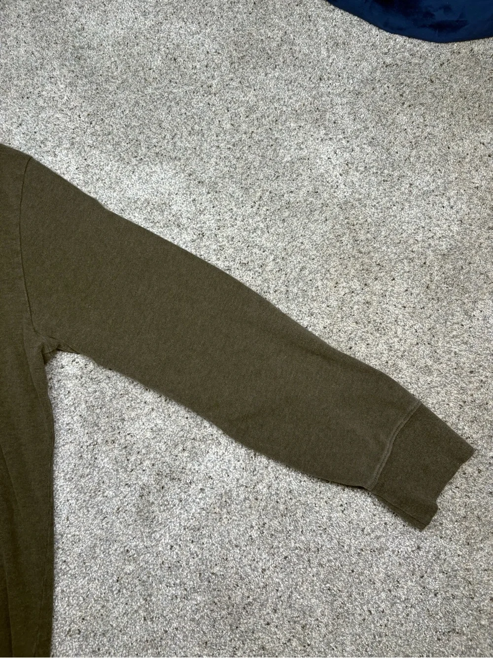 Vintage J. Crew Olive V-Neck Sweater with Navy trim Large